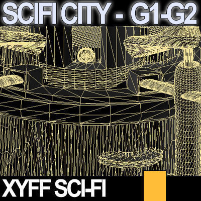 Sci Fi City Futuristic Architecture G1 G2 3D model_5