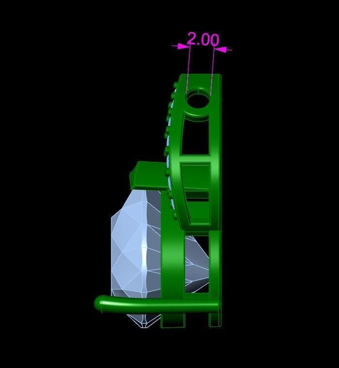 Pendant  Design Pear Shape Ruby Gem With Diamonds - CC123B 3D print model_13