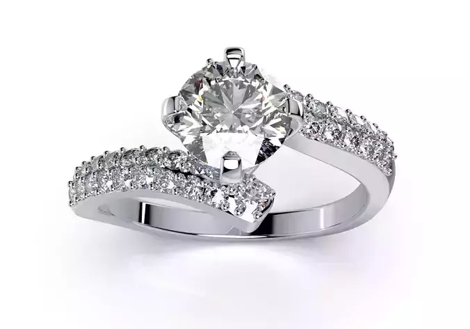 Engagement Ring Solitaire Ring CAD Design-PI0003-SR