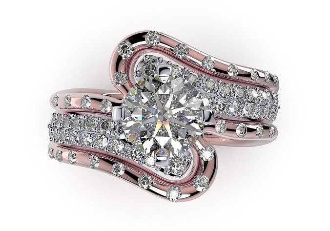 Bridal Set Ring Diamond Ring All Set CAD Design-PI0003-SBS 3D print model