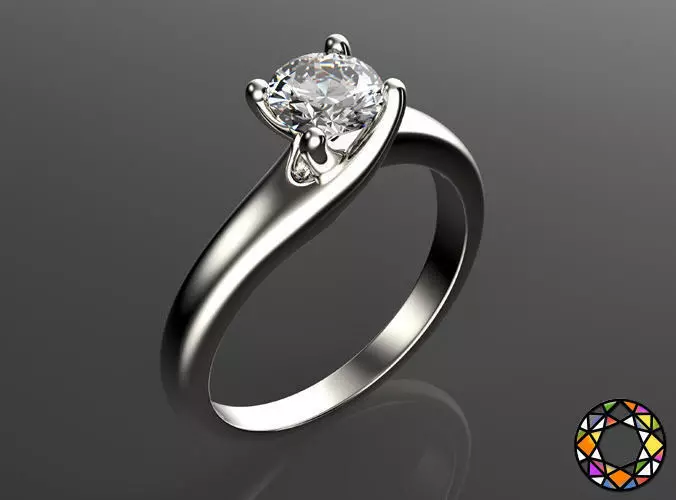 Engagement ring 1 with a set of sizes 3D print model_0