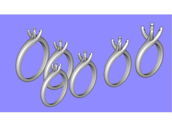 Engagement ring 1 with a set of sizes 3D print model_10