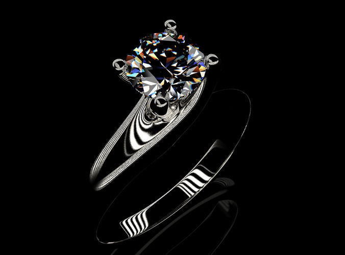 Engagement ring 1 with a set of sizes 3D print model_4