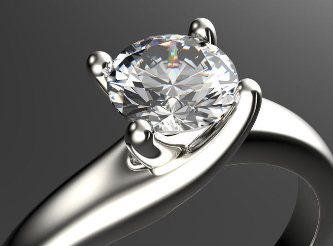 Engagement ring 1 with a set of sizes 3D print model_3