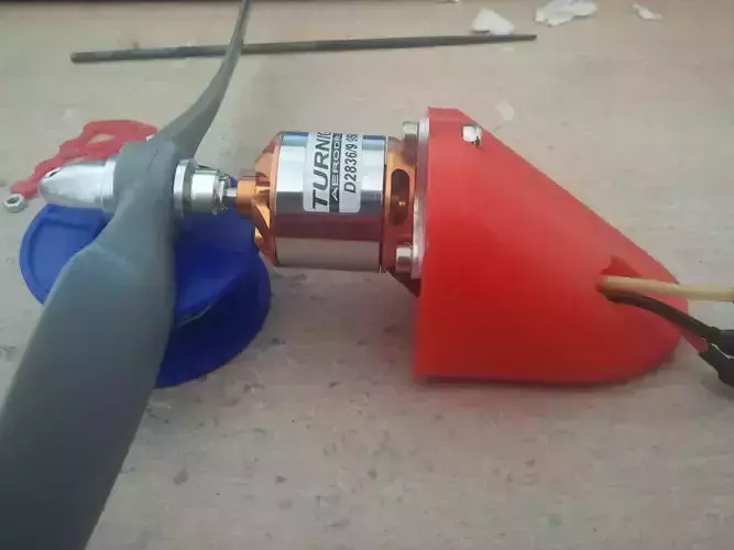 pusher propeller mount for flying wing aerodynamic hollow shell 3D print model