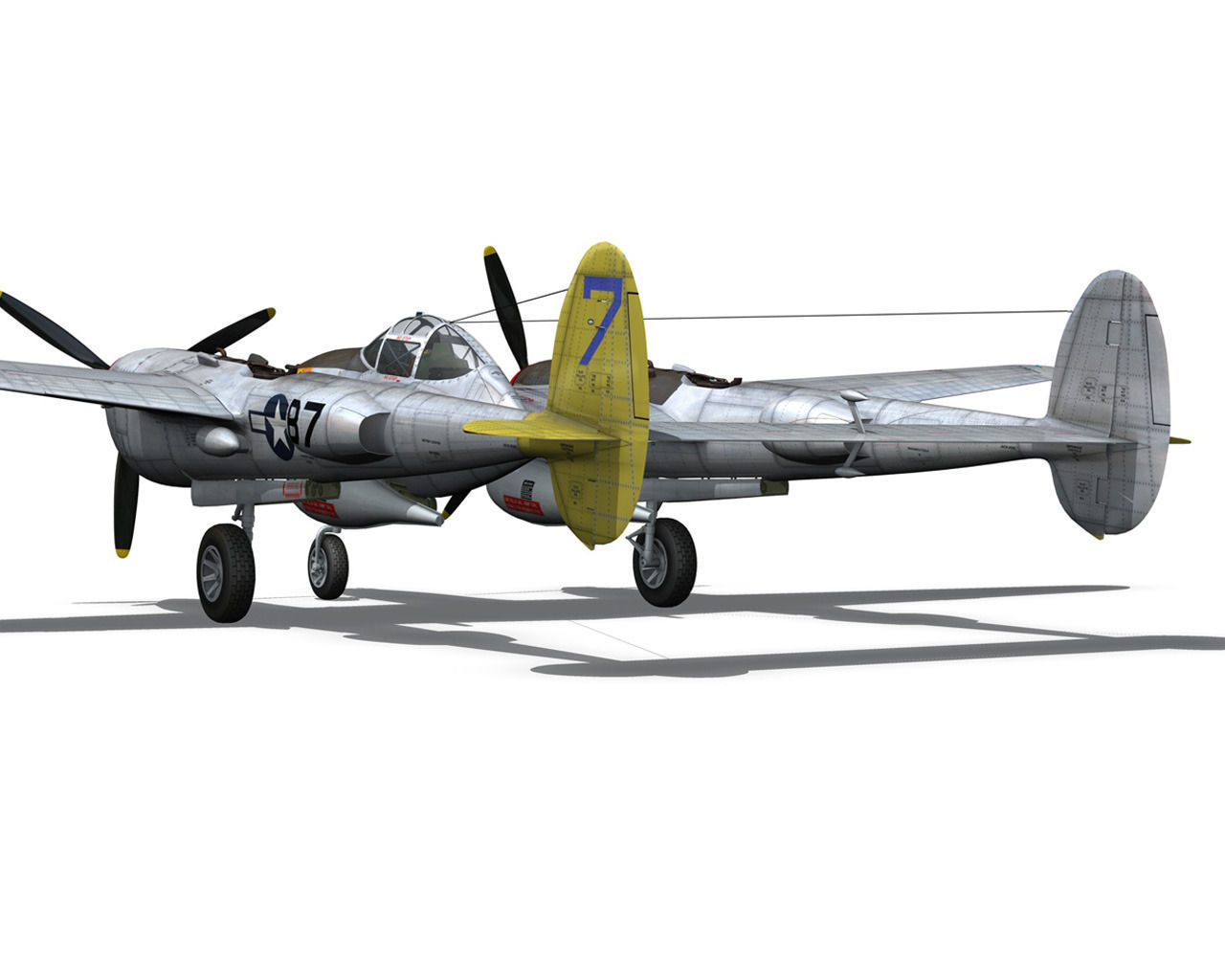 Lockheed P-38 Lightning - Beautiful Bitch 3D model_8