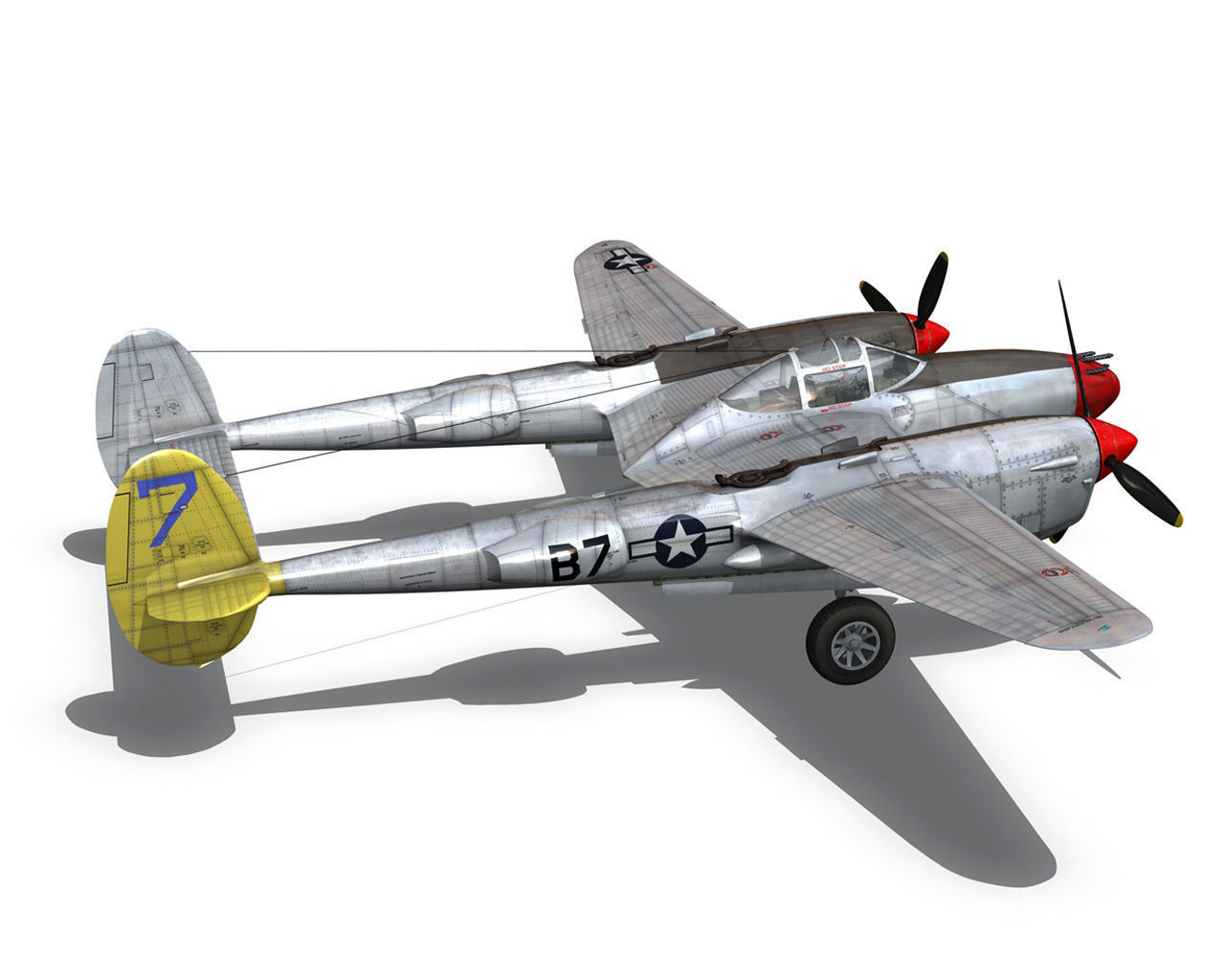 Lockheed P-38 Lightning - Beautiful Bitch 3D model_10