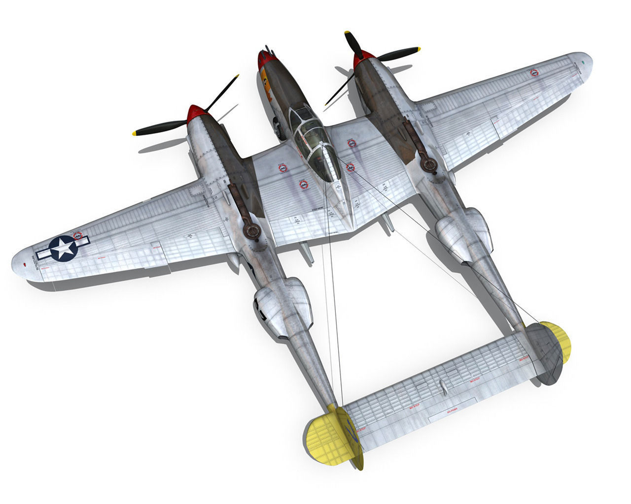 Lockheed P-38 Lightning - Beautiful Bitch 3D model_12
