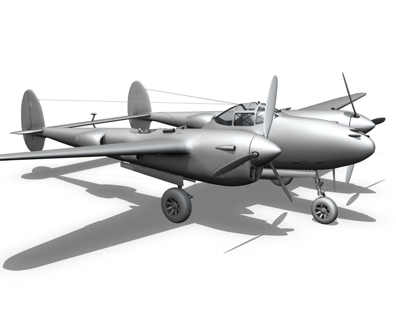 Lockheed P-38 Lightning - Beautiful Bitch 3D model_17
