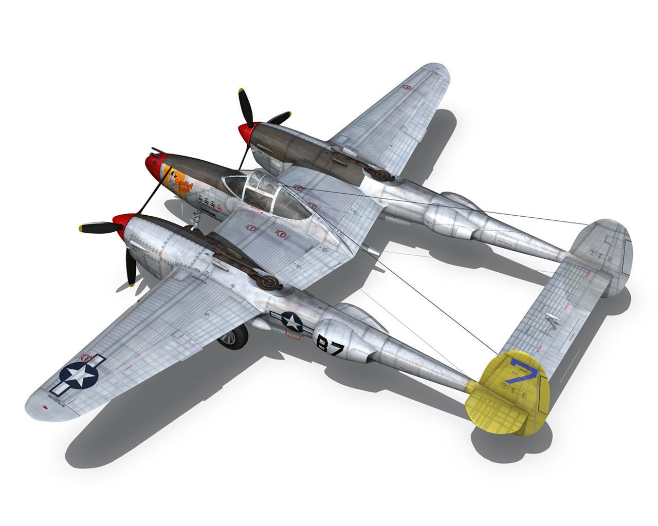 Lockheed P-38 Lightning - Beautiful Bitch 3D model_11