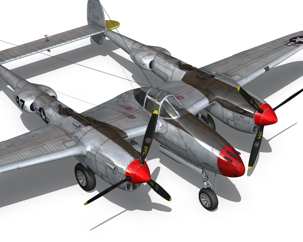 Lockheed P-38 Lightning - Beautiful Bitch 3D model_13