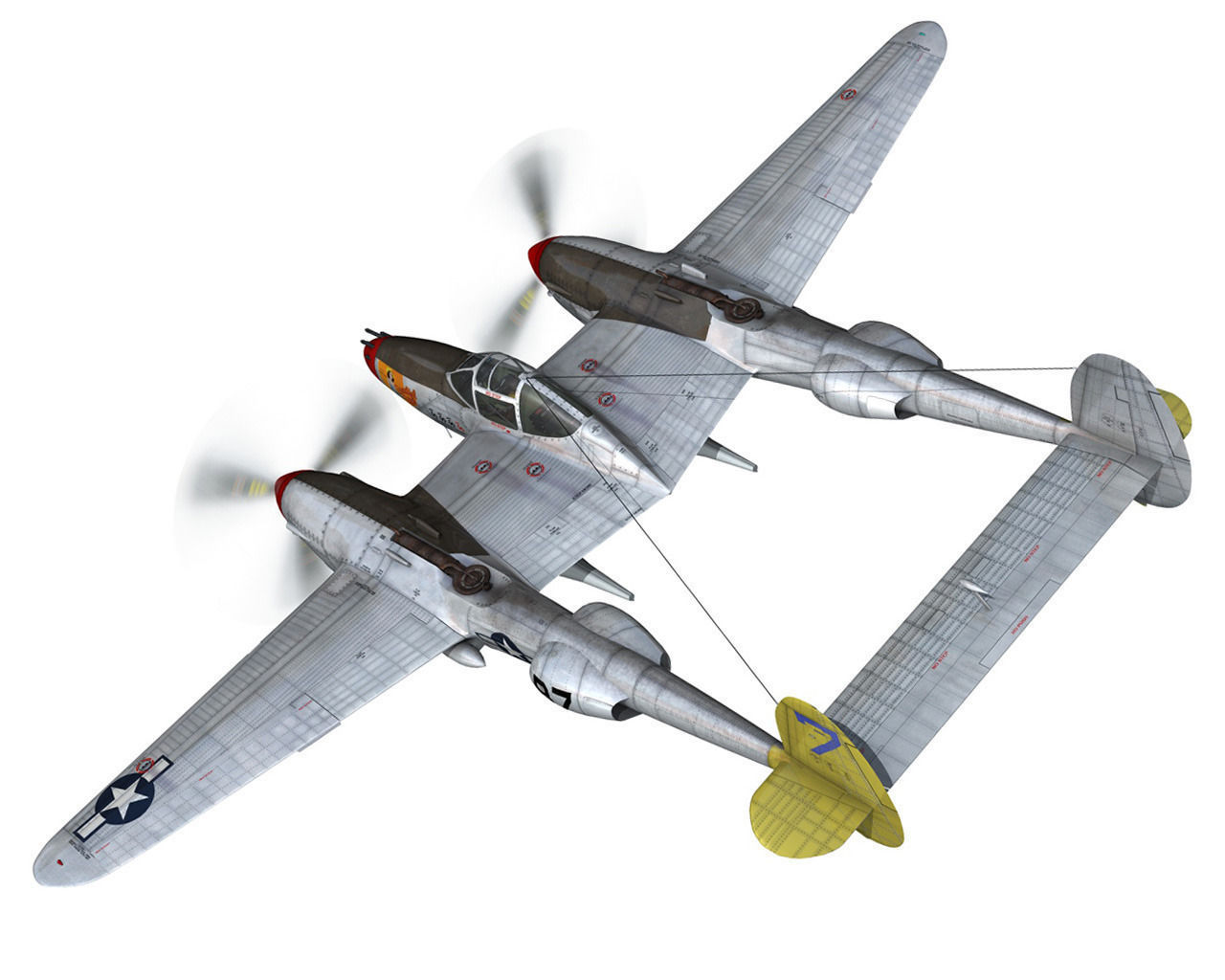 Lockheed P-38 Lightning - Beautiful Bitch 3D model_4