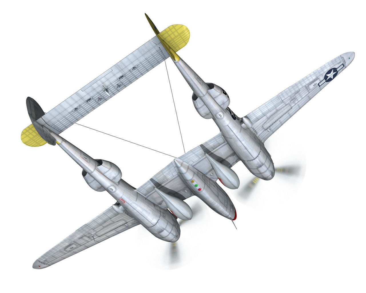 Lockheed P-38 Lightning - Beautiful Bitch 3D model_6