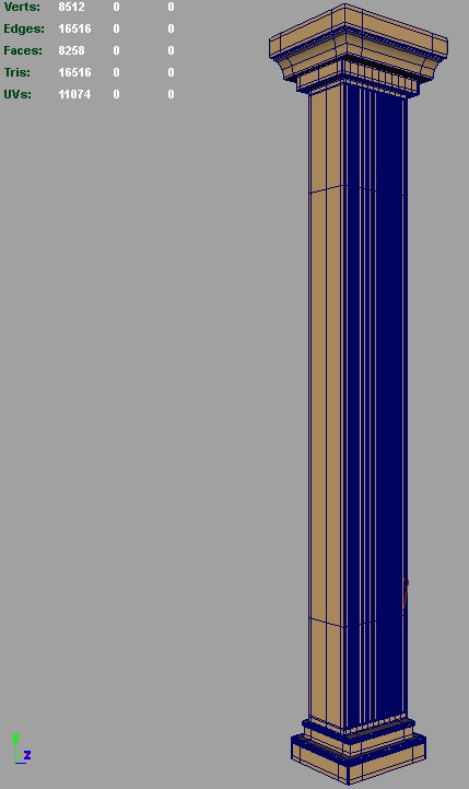 Roman Square column 3D model_3