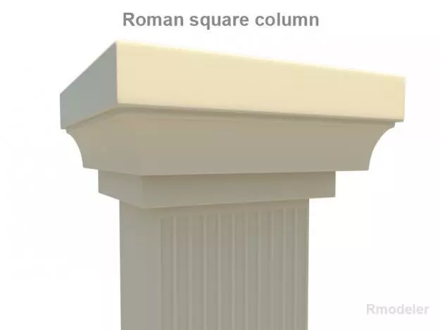 Roman Square column 3D model_0