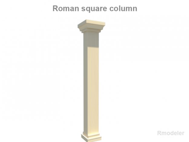 Roman Square column 3D model_2