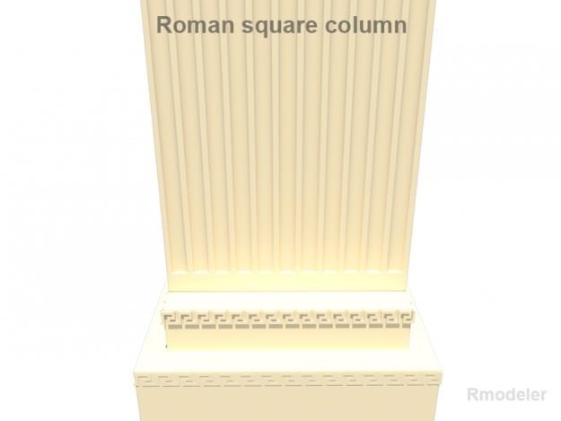 Roman Square column 3D model_1