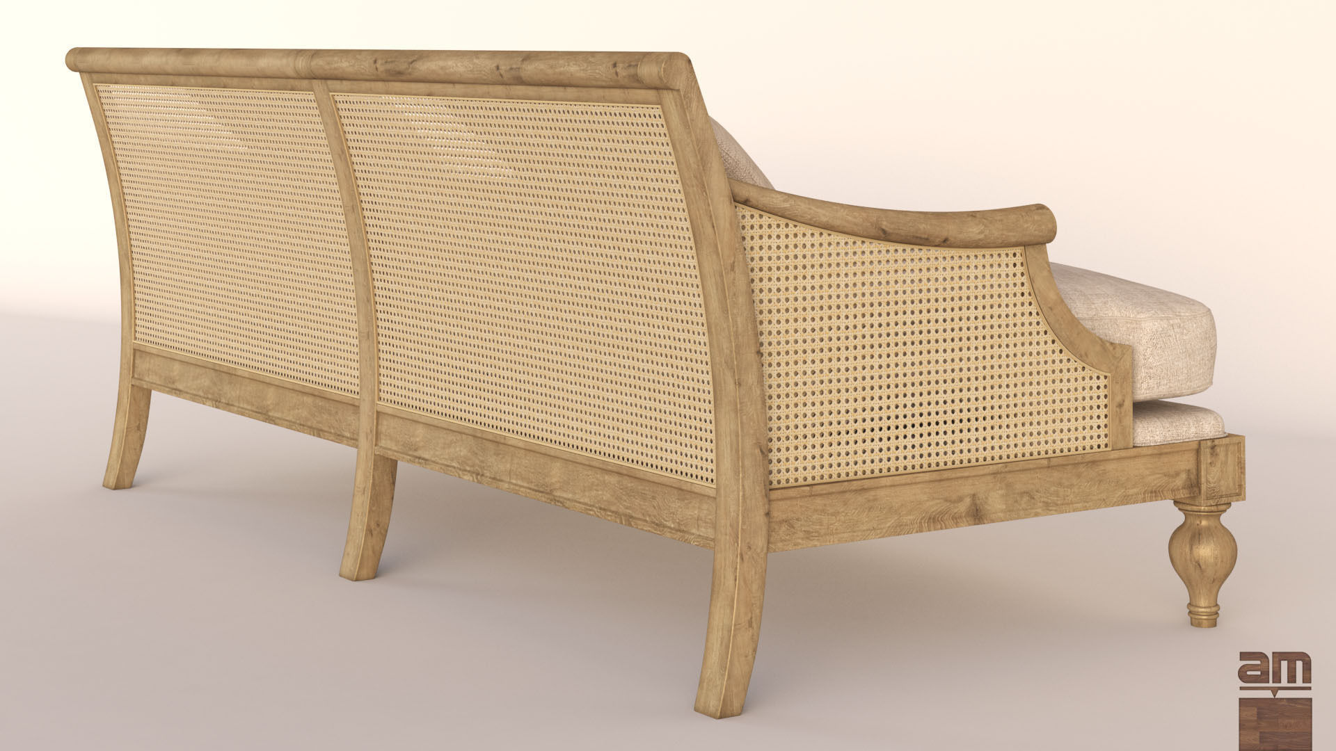 Vintage Country Sofa 3D model_5