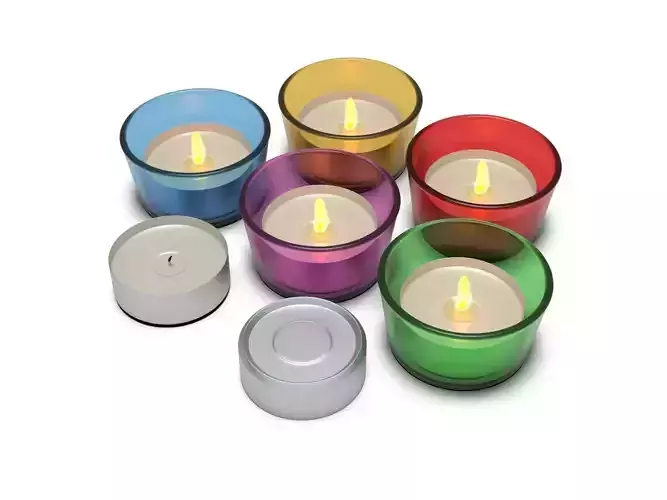 Tealight candle in glass Free 3D model