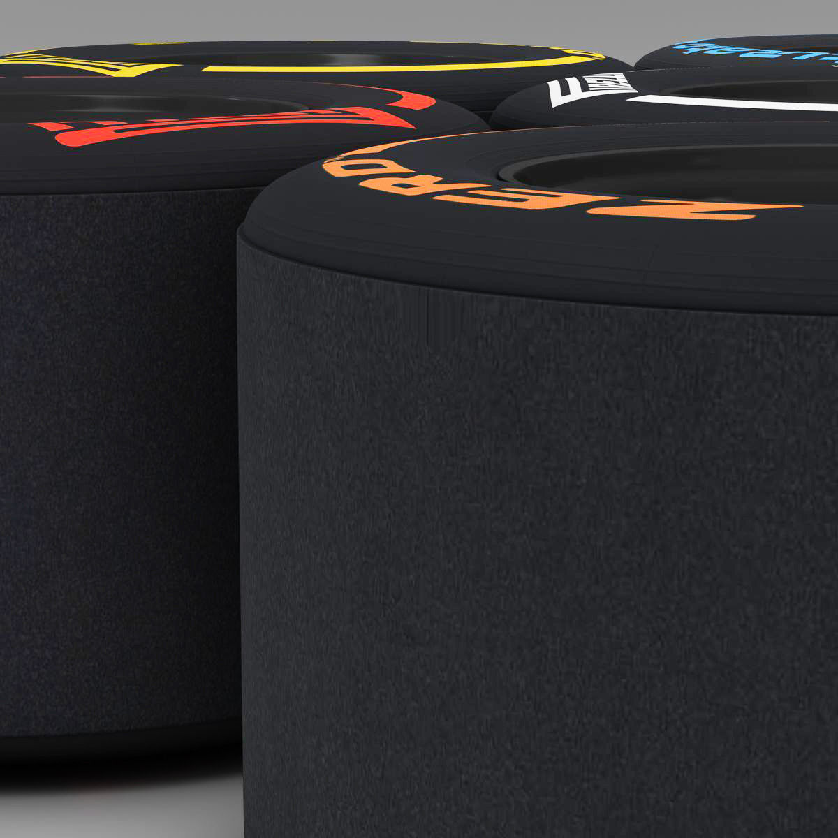 enkei rear tyre set Low-poly 3D model_6