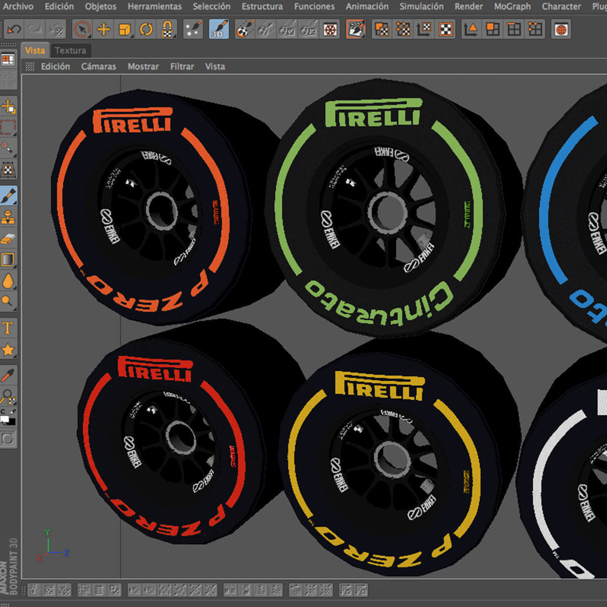 enkei rear tyre set Low-poly 3D model_11