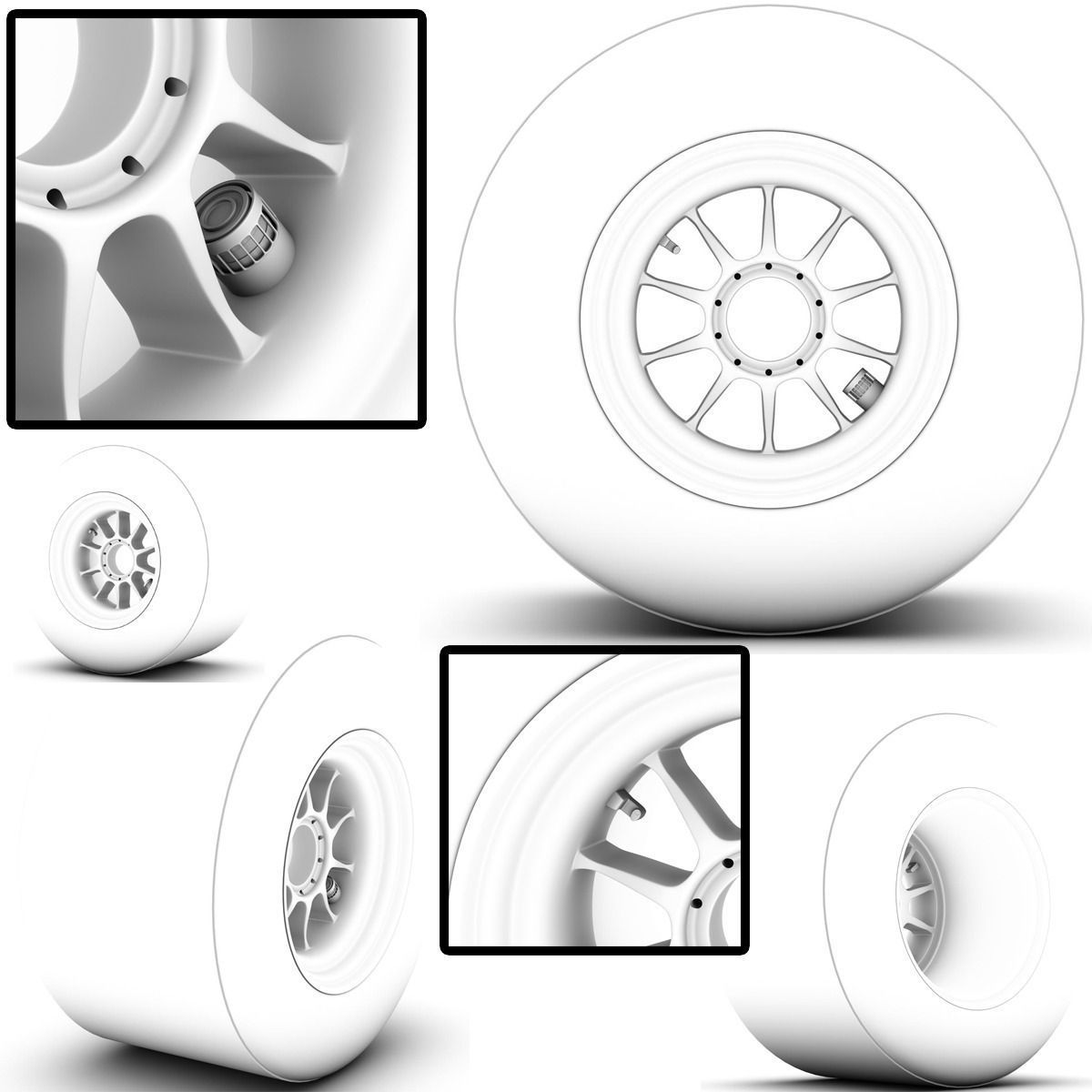 enkei rear tyre set Low-poly 3D model_9