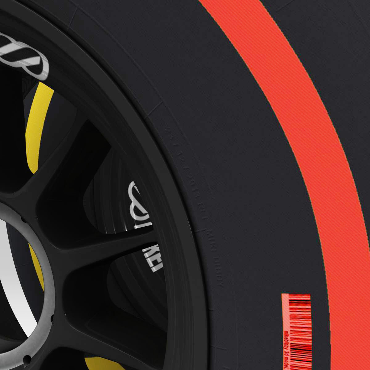 enkei rear tyre set Low-poly 3D model_8