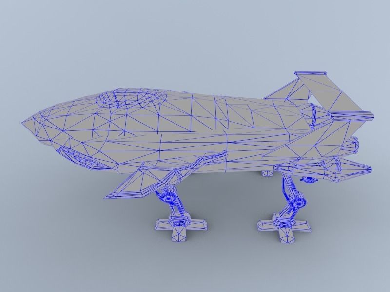 Thunderbird star wars fighter jet Low-poly 3D model_8