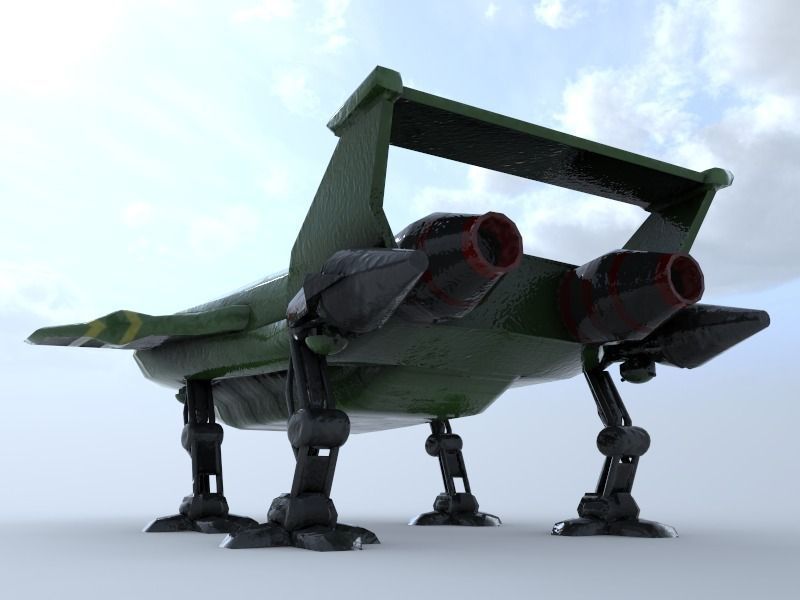 Thunderbird star wars fighter jet Low-poly 3D model_1