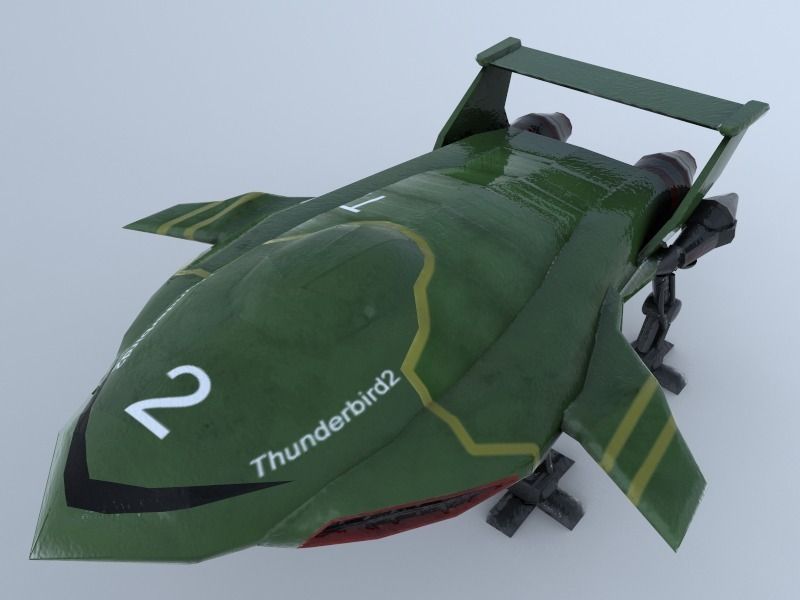 Thunderbird star wars fighter jet Low-poly 3D model_3