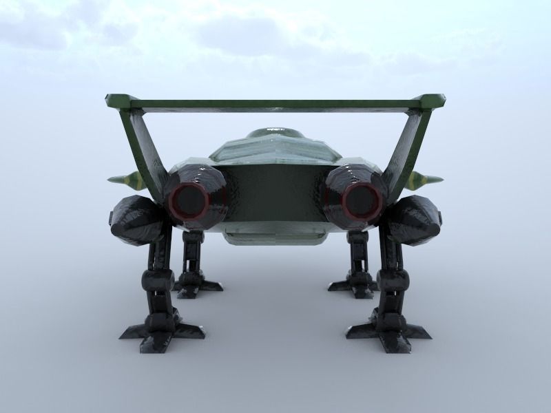 Thunderbird star wars fighter jet Low-poly 3D model_2
