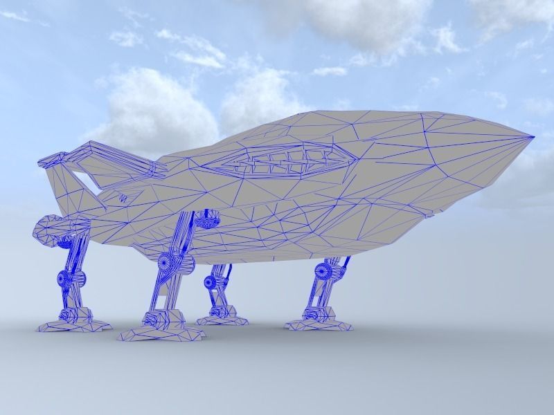 Thunderbird star wars fighter jet Low-poly 3D model_6