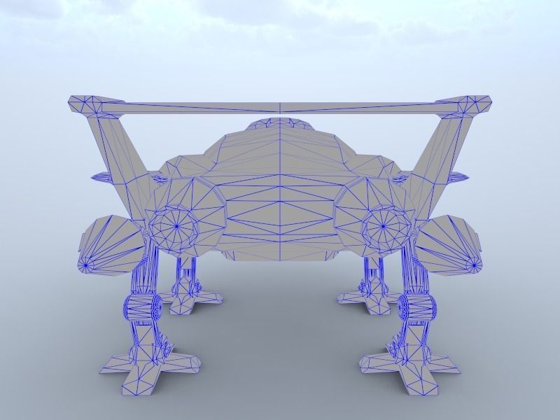 Thunderbird star wars fighter jet Low-poly 3D model_7
