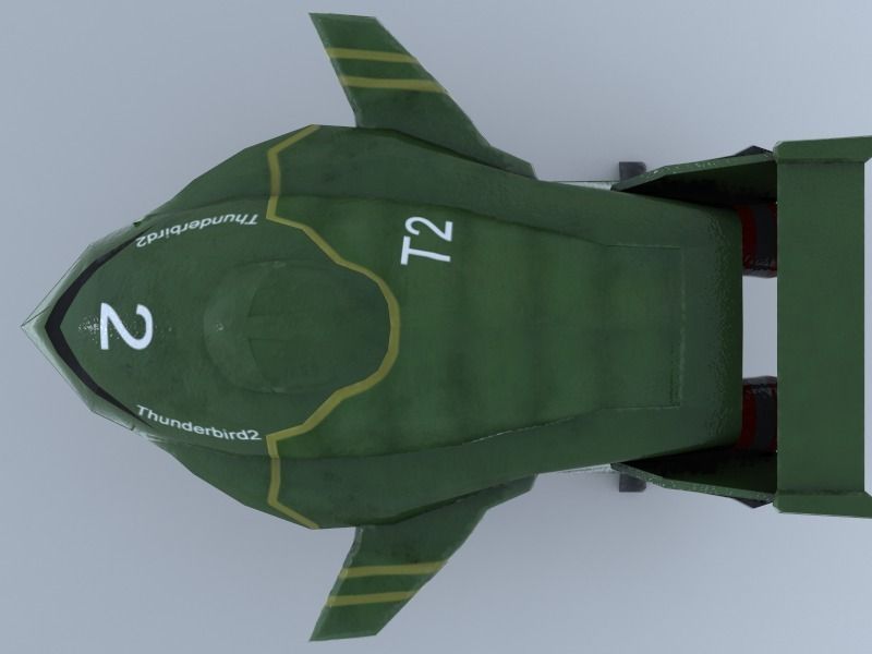Thunderbird star wars fighter jet Low-poly 3D model_0