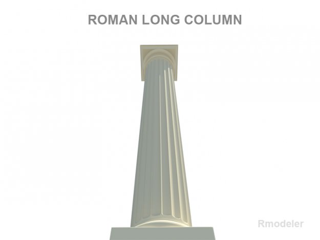 Roman long column 3D model_1