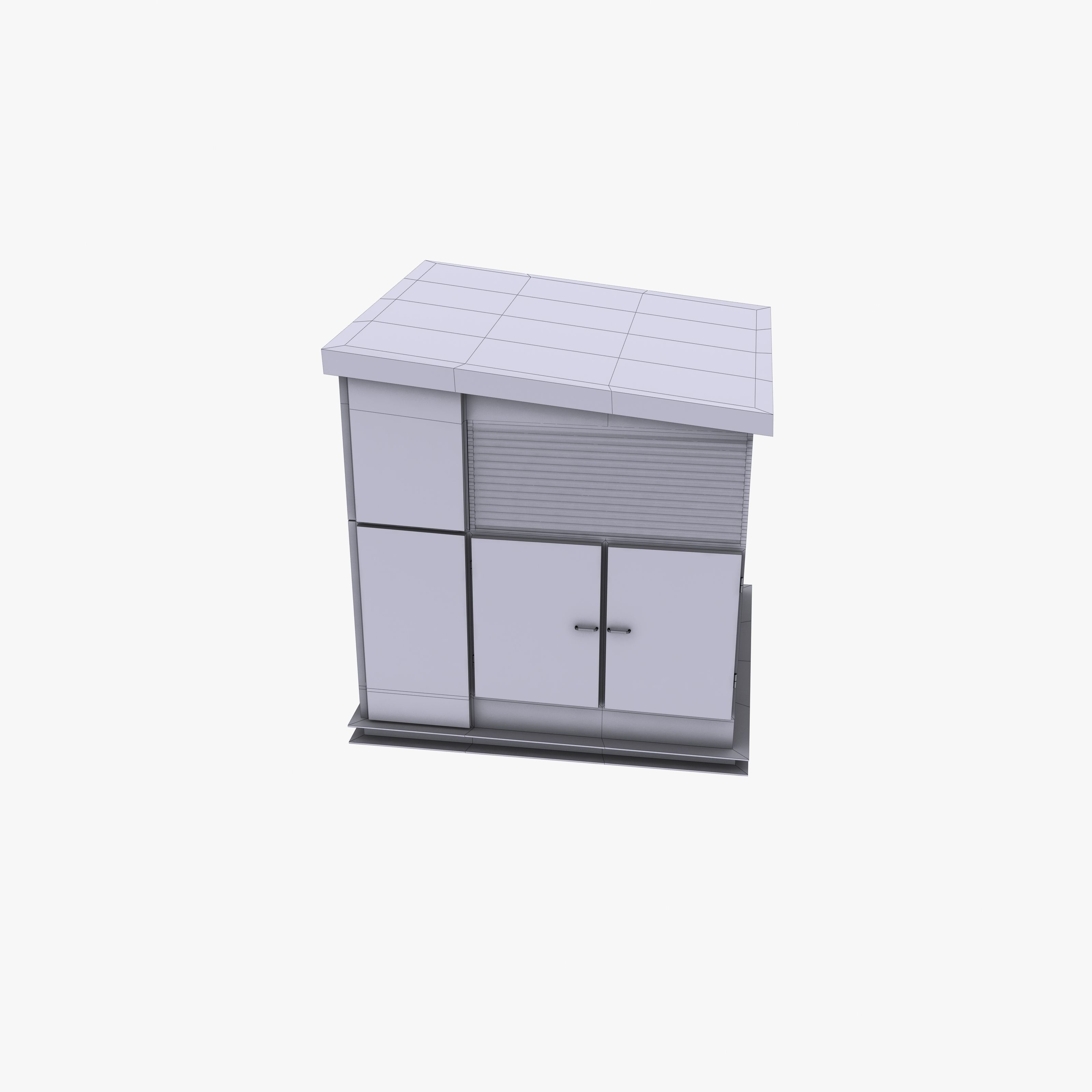 Transformator cabin Low-poly 3D model_9