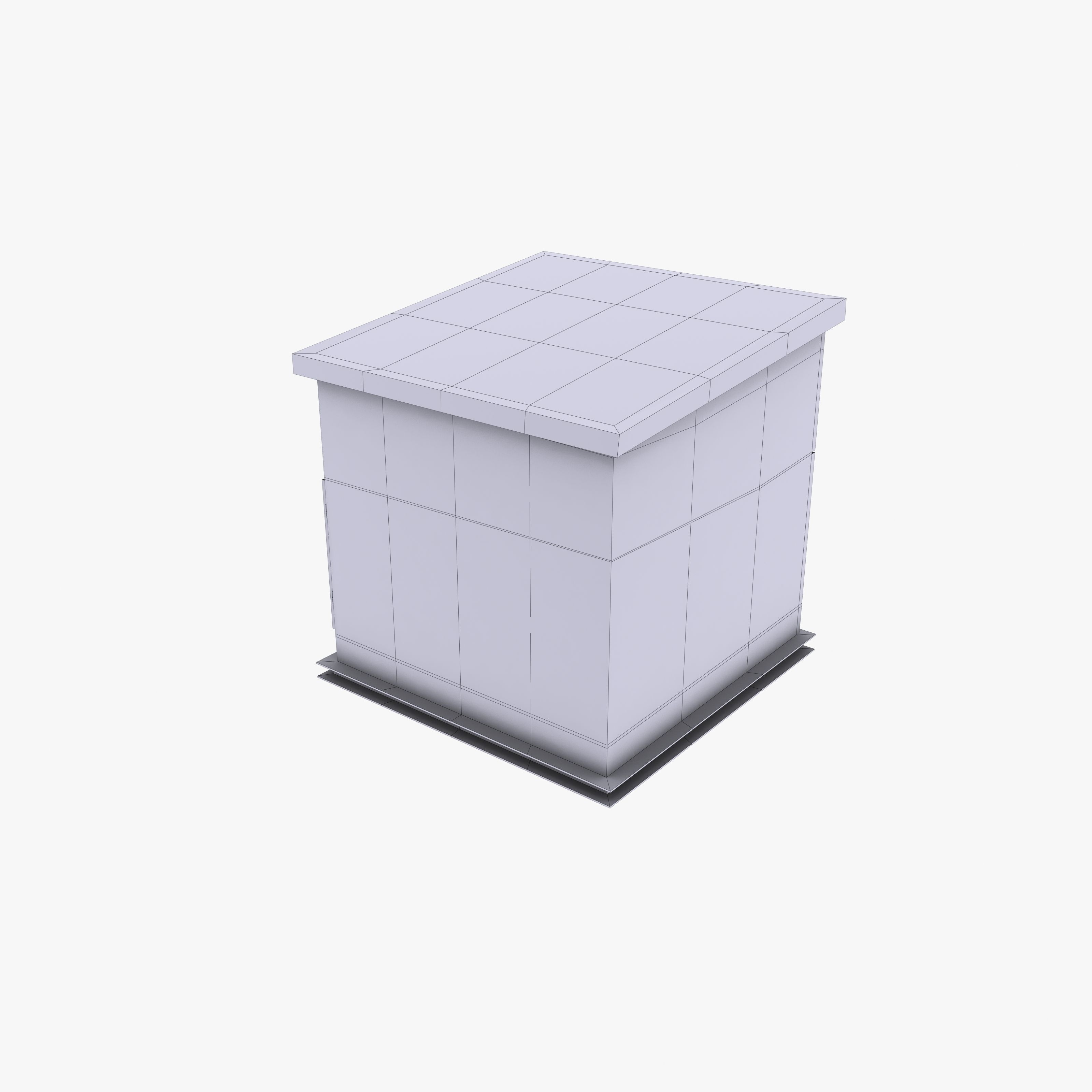 Transformator cabin Low-poly 3D model_11