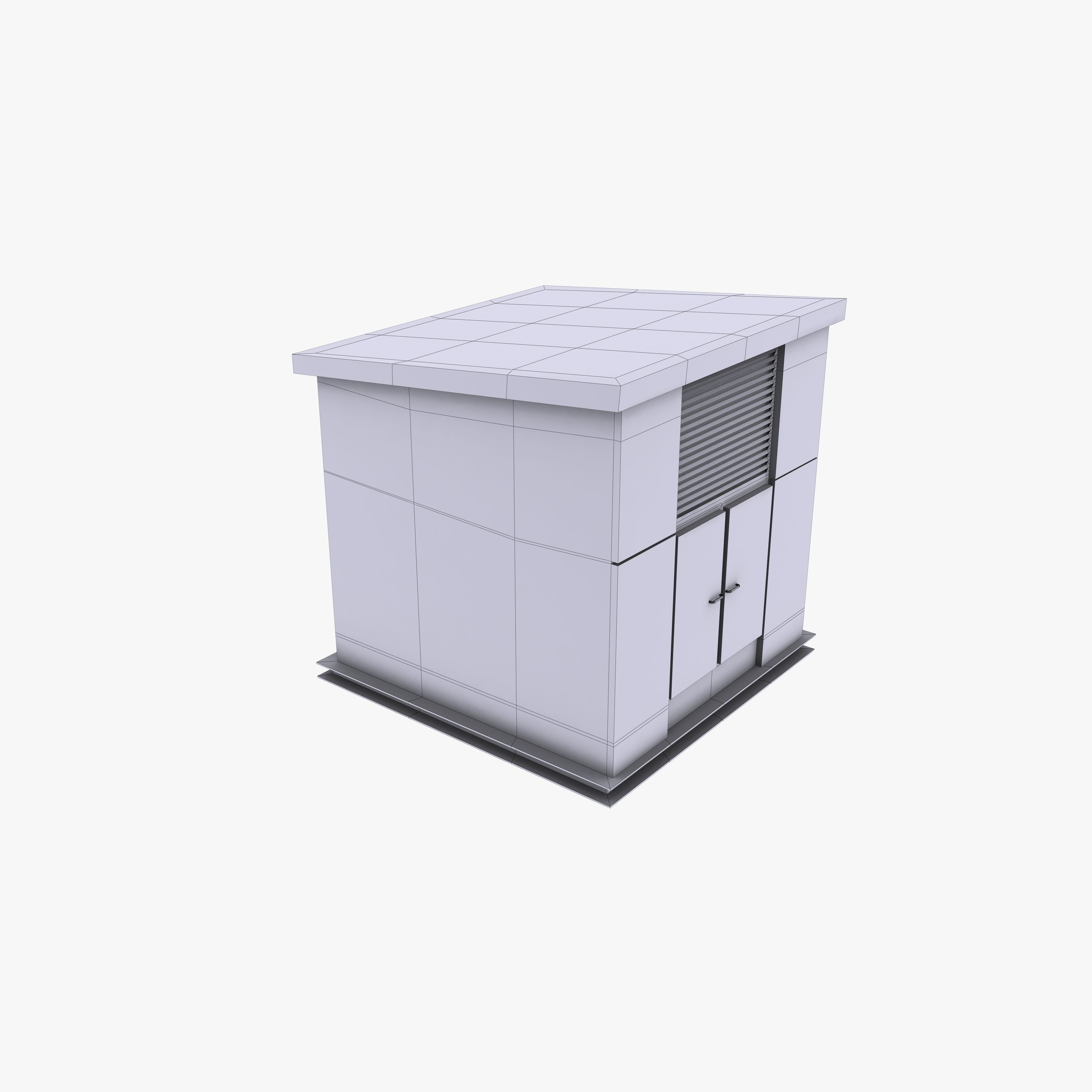 Transformator cabin Low-poly 3D model_8
