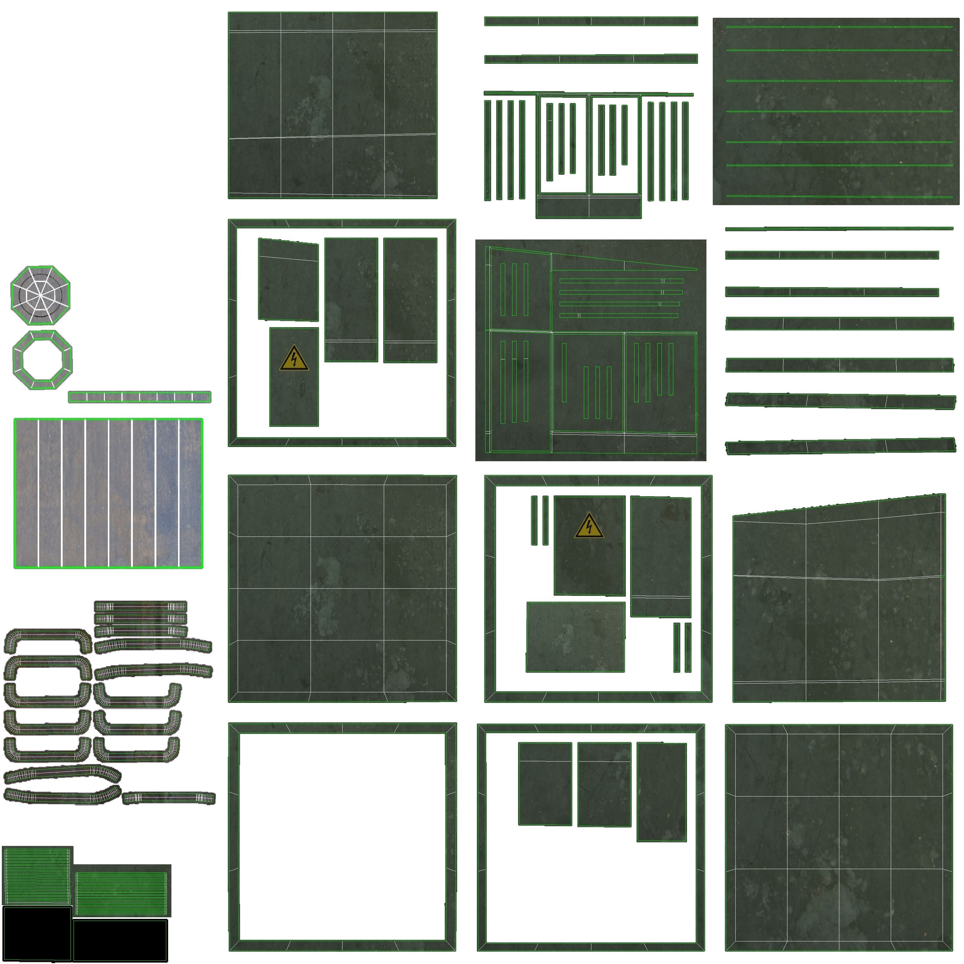 Transformator cabin Low-poly 3D model_14