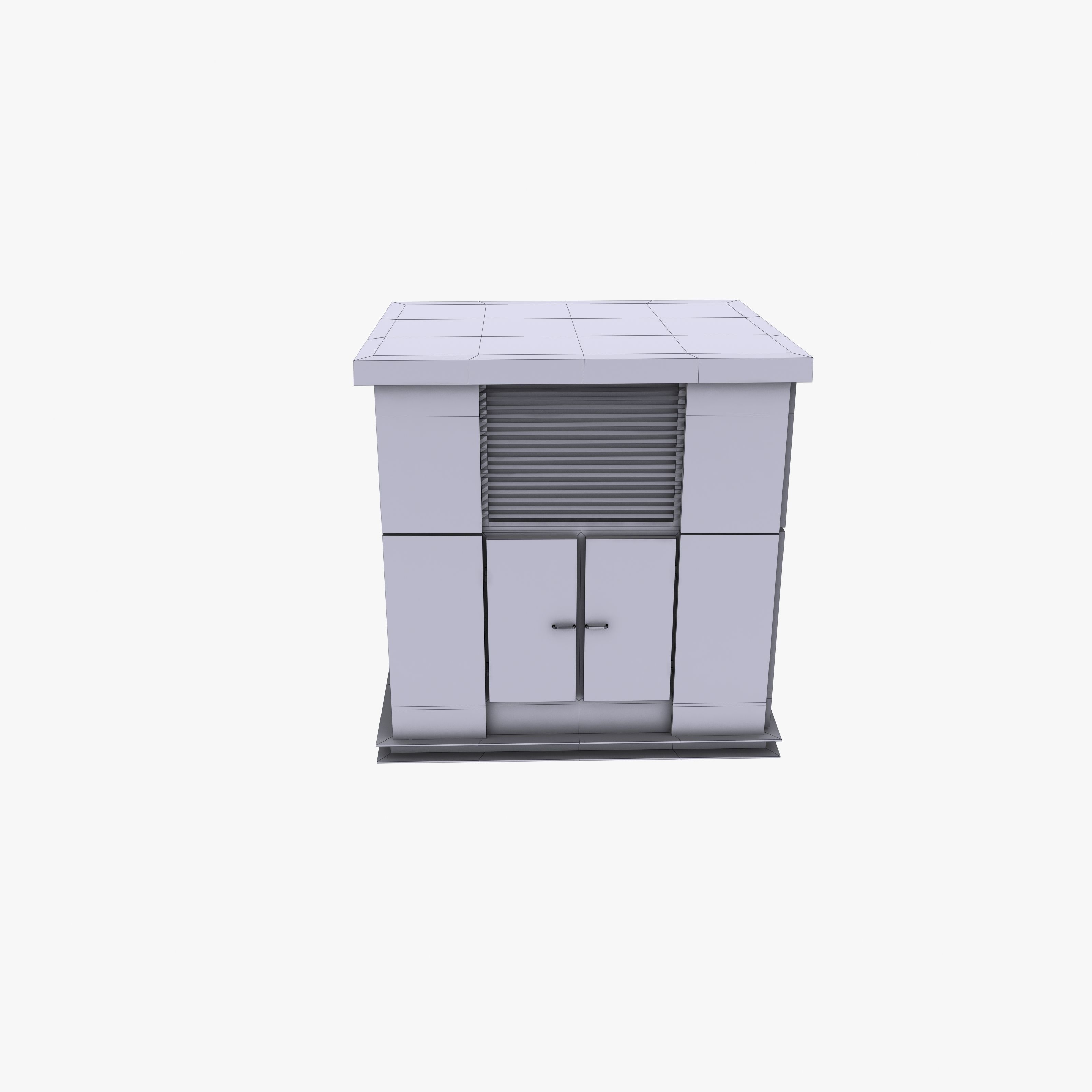 Transformator cabin Low-poly 3D model_6