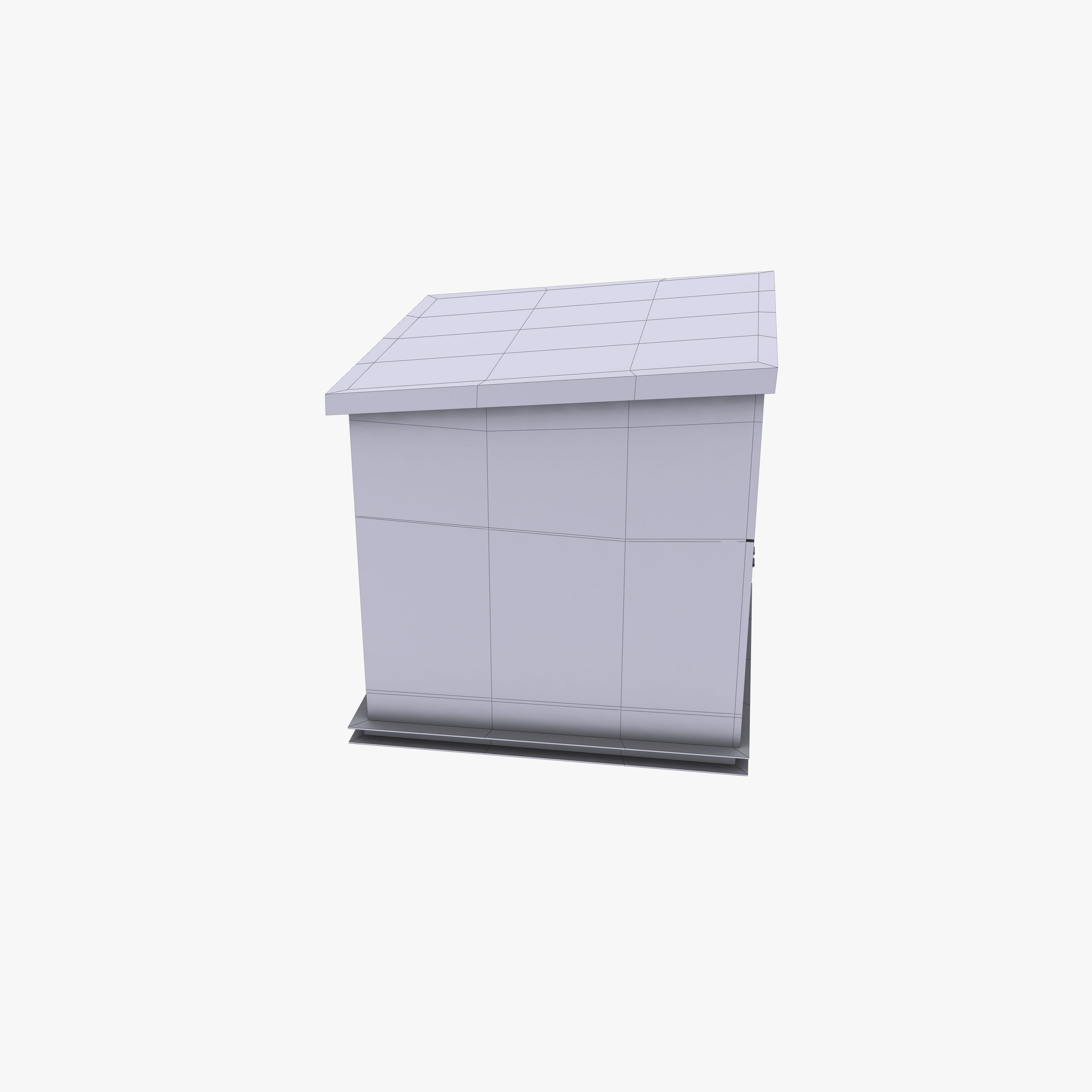 Transformator cabin Low-poly 3D model_12