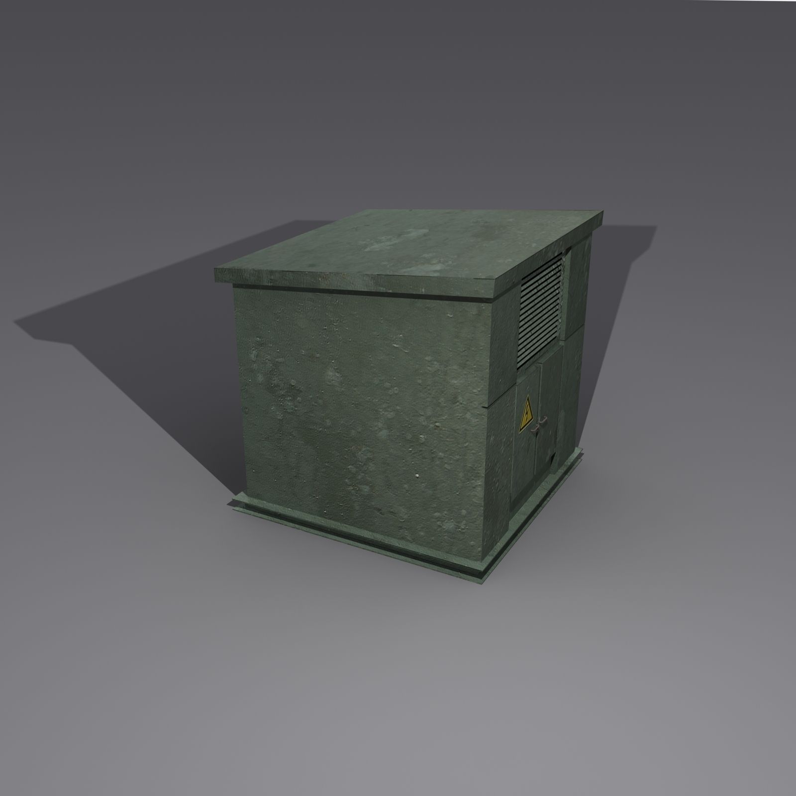 Transformator cabin Low-poly 3D model_4