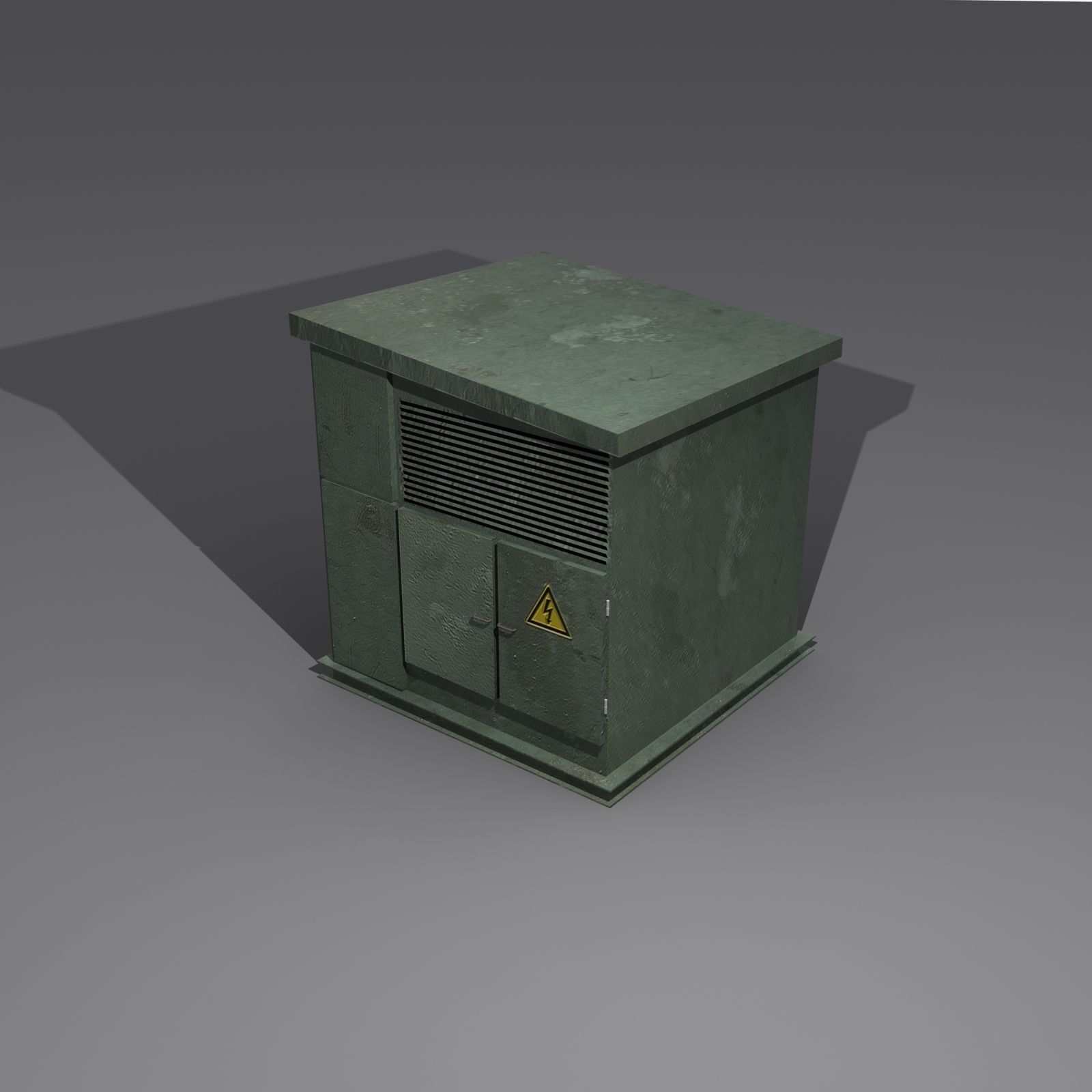 Transformator cabin Low-poly 3D model_2