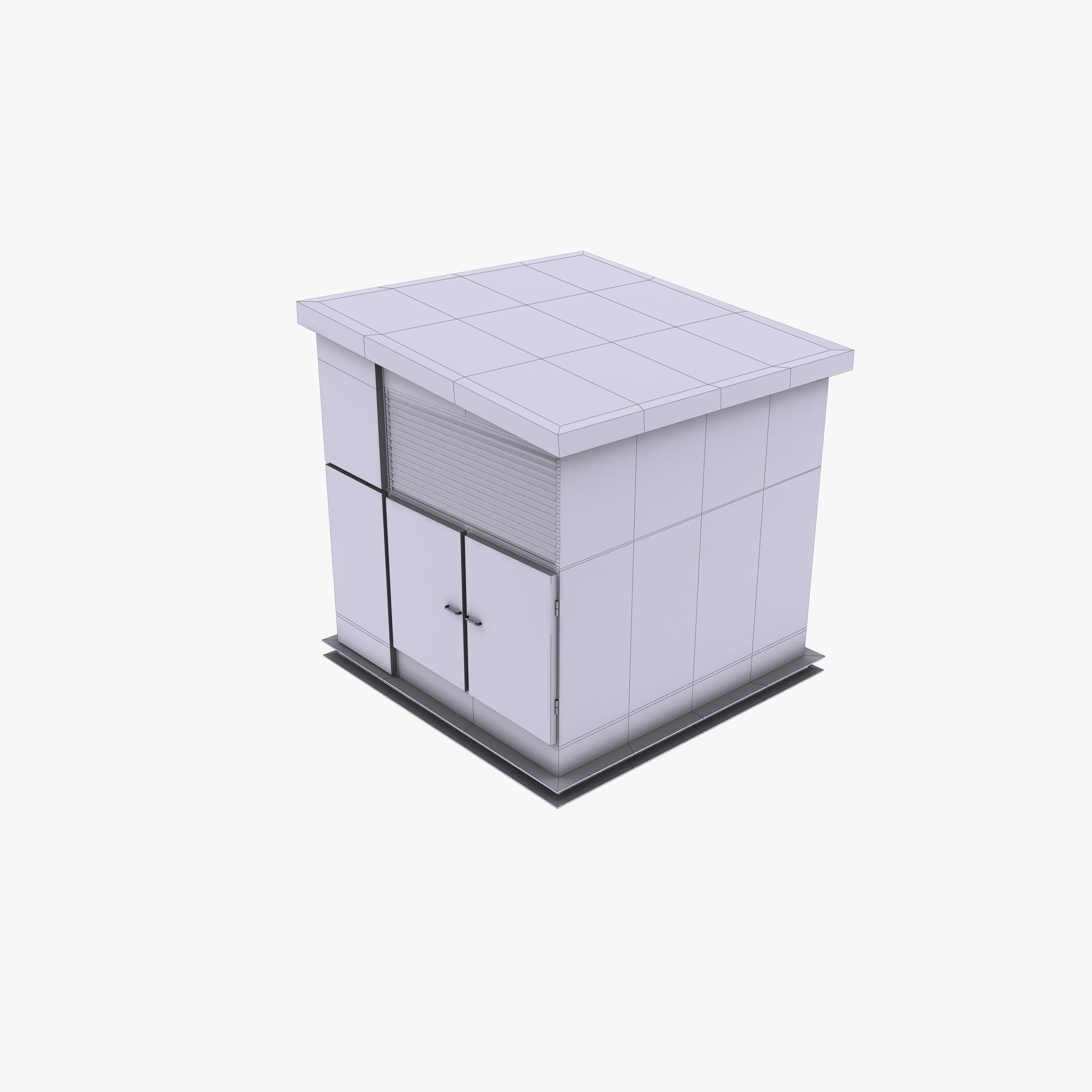 Transformator cabin Low-poly 3D model_10