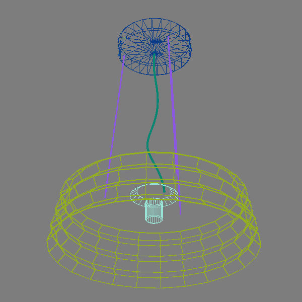 Contemporary Hanging Lamp 3D model_2