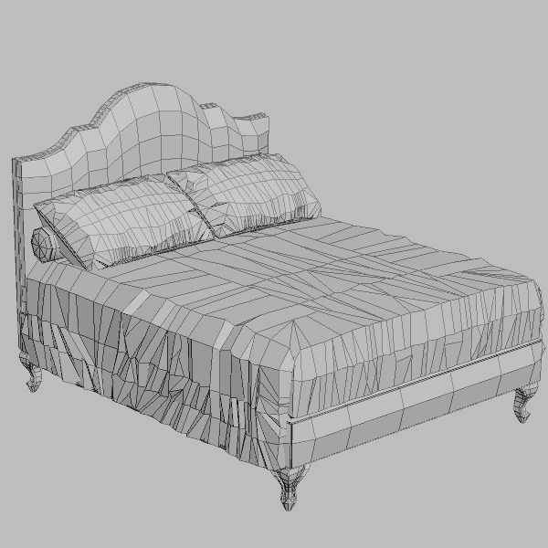 Classical bed 3D model_4