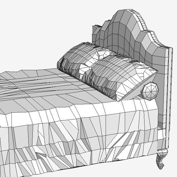 Classical bed 3D model_3