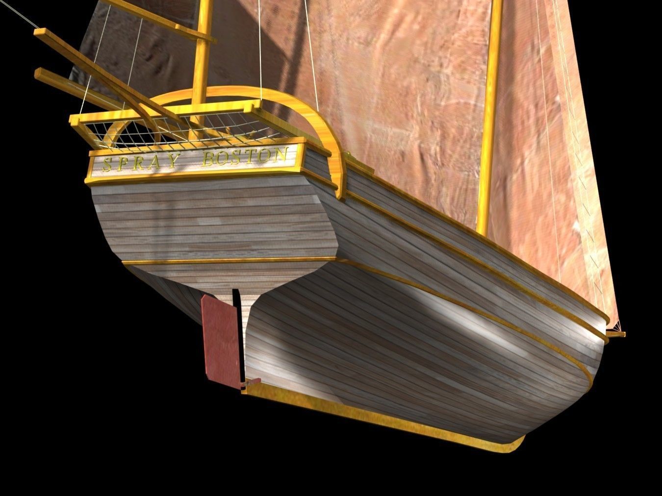 Sloop Spray of Joshua Slocum 3D model_2