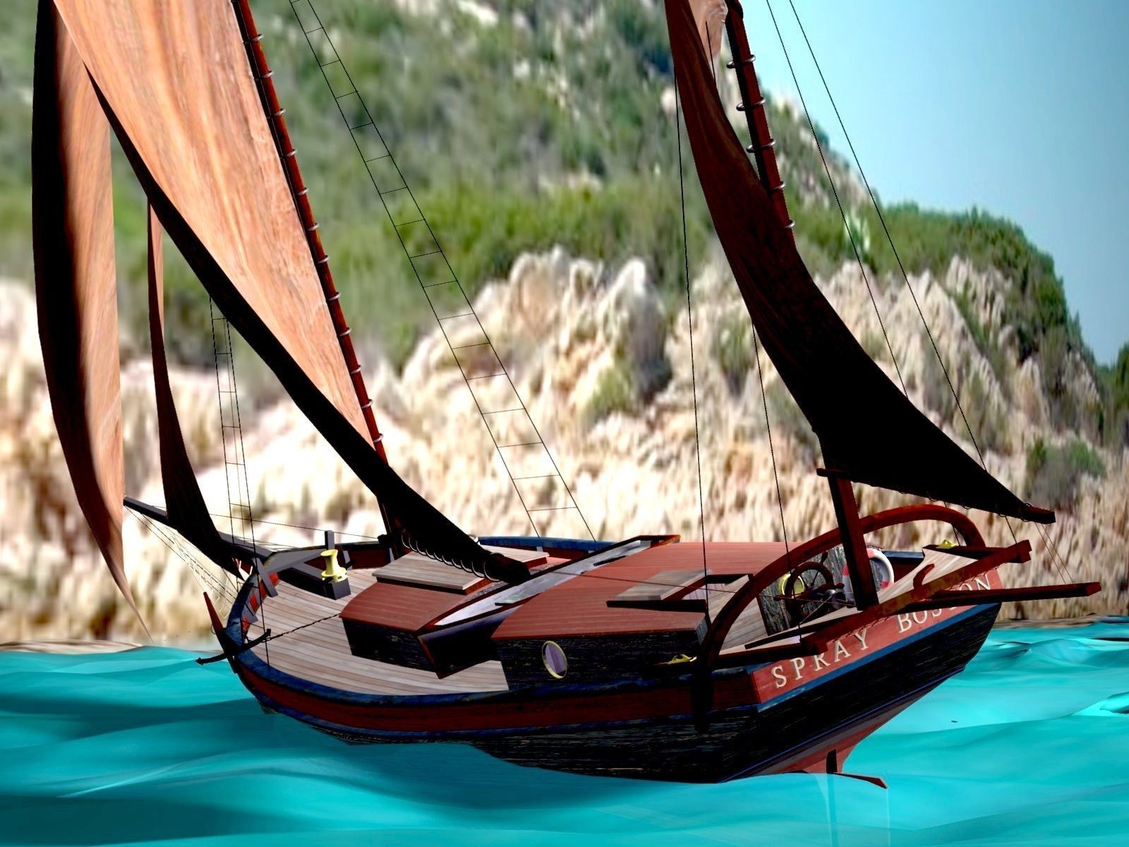 Sloop Spray of Joshua Slocum 3D model_14