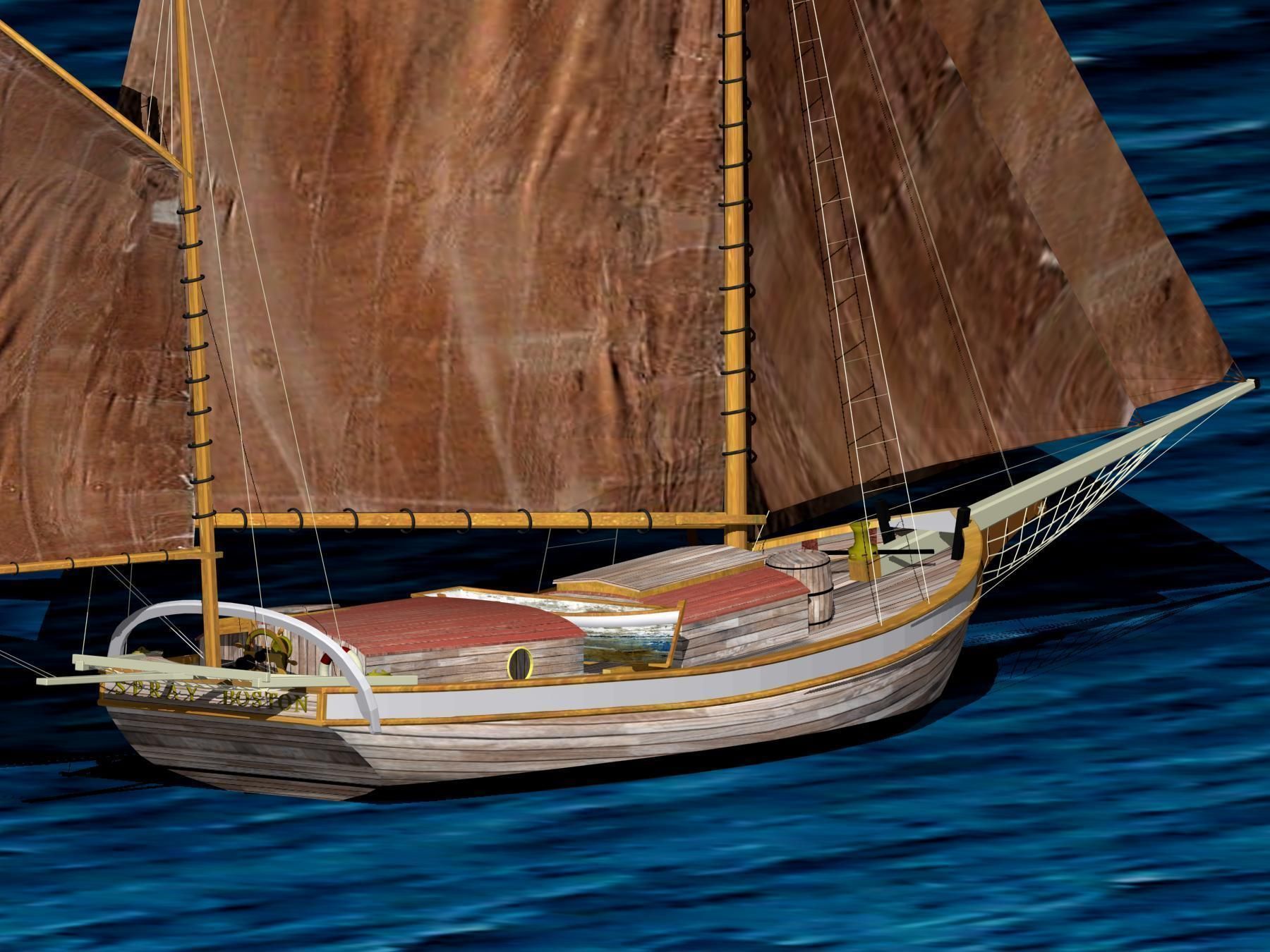 Sloop Spray of Joshua Slocum 3D model_11